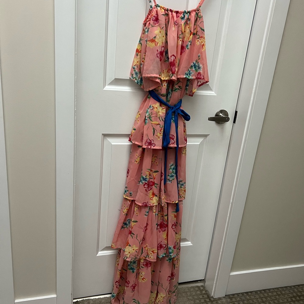 Flying Tomato Pink Floral Maxi Dress